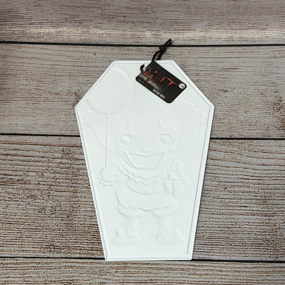 IT Pennywise Metal Hanging Decor Coffin Shape 14" Halloween Party Sign #6727 - Picture 2 of 2